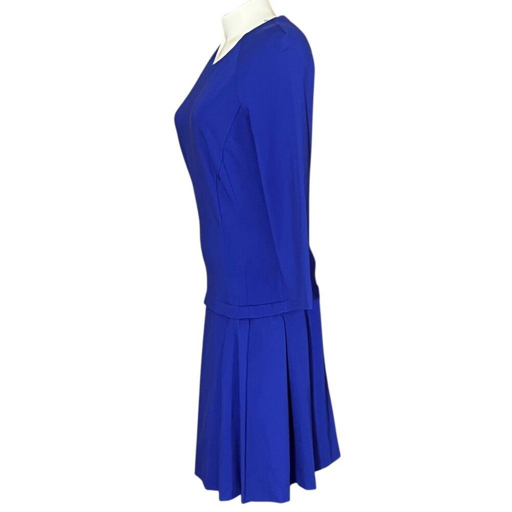 Badgley Mishcka Blue Drop Waist Long Sleeve Dress Sz 12 - Picture 5 of 10